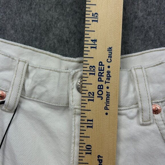 Zara High Waist Cropped Jeans Women's Size 30 Button Fly White Denim NWT - Picture 10 of 13